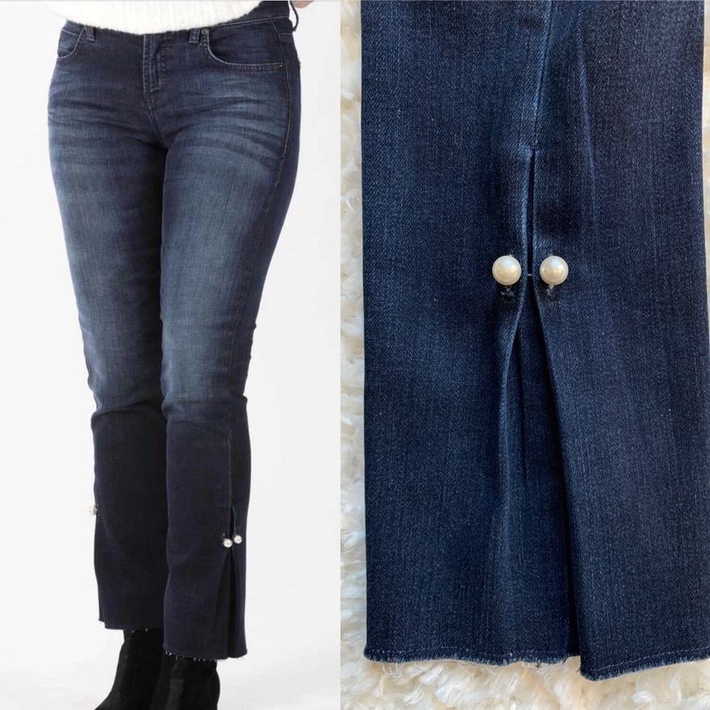 CAMBIO vintage edition Tara straight slim flare jeans pearl link hem #0031
